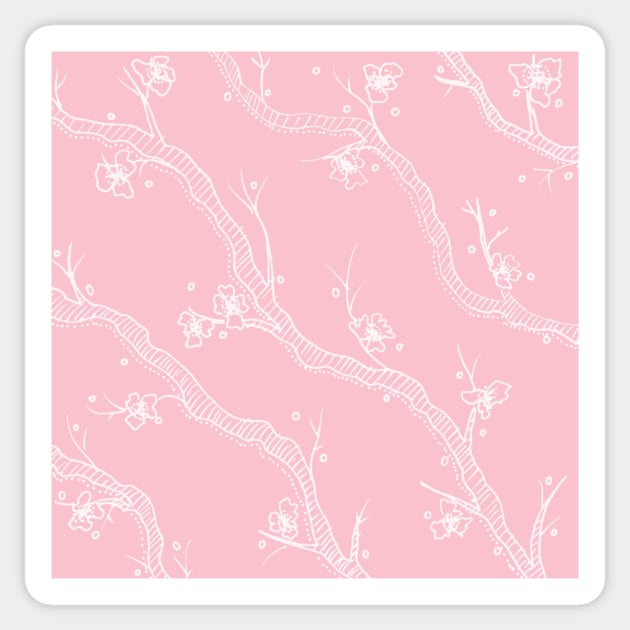 Cherry Blossom Branches (Chalkboard Style) -- Sticker by Inspirational Koi Fish
